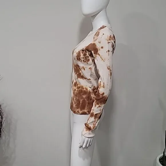 NWOT Mate The Label Ginger Tie Dye Crewneck Thermal Top - Picture 5 of 10